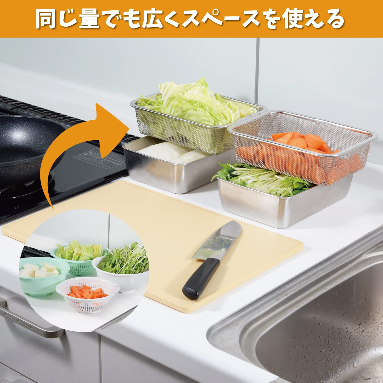 Amazon｜アーネスト フタ付き バット 16×22cm &角型ザル セット 各2個